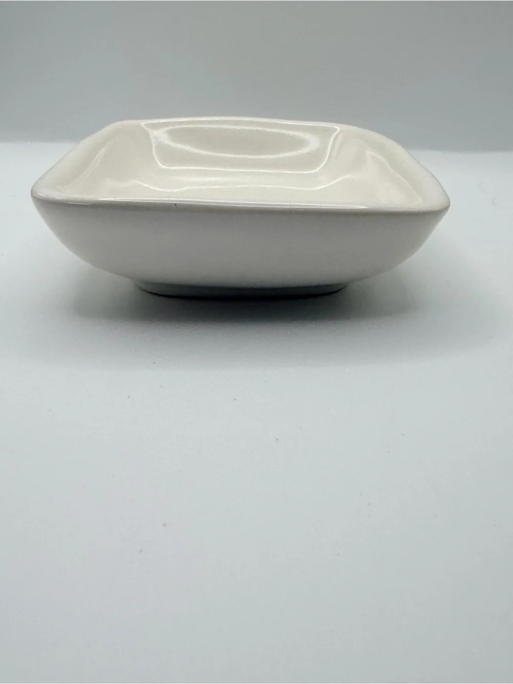 Rae Dunn Cream Ceramic Trinket Dish with Bold Black Logo